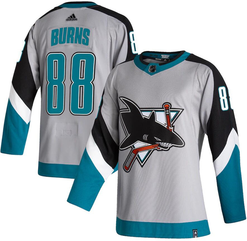 Sharks 88 Brent Burns Gray 2020 21 Reverse Retro Adidas Jersey