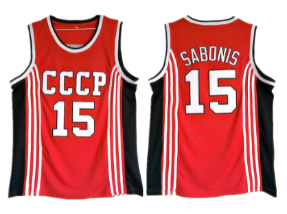 Soviet Union CCCP 15 Arvydas Sabonis Red College Basketball Jersey