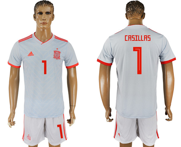 Spain 1 CRSILLRS Away 2018 FIFA World Cup Soccer Jersey