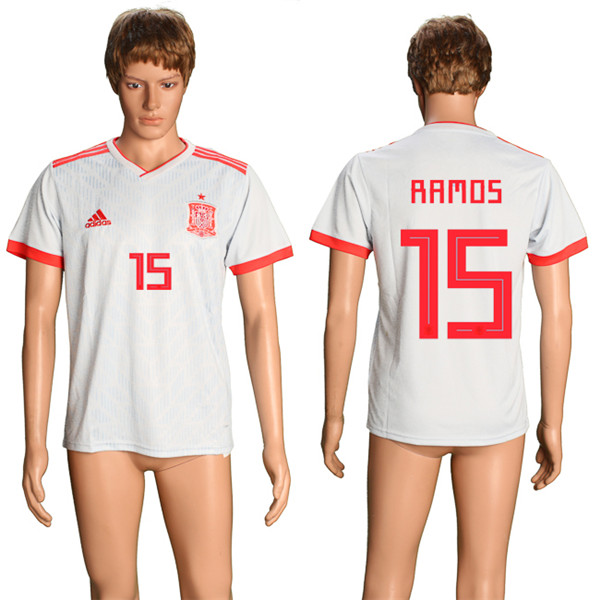 Spain 15 RAMOS Away 2018 FIFA World Cup Thailand Soccer Jersey