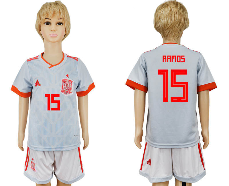 Spain 15 RAMOS Away Youth 2018 FIFA World Cup Soccer Jersey