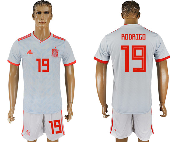 Spain 19 RODRIGO Away 2018 FIFA World Cup Soccer Jersey