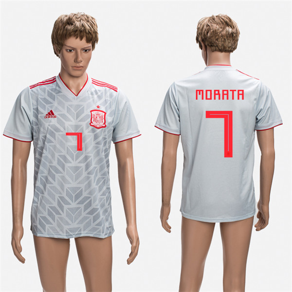 Spain 7 MORATA Training 2018 FIFA World Cup Thailand Soccer Jersey