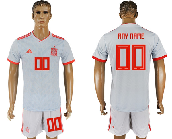Spain Away 2018 FIFA World Cup Men's Customized Jersey