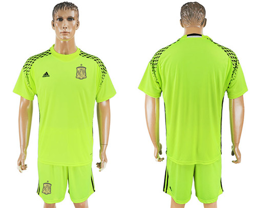 Spain Fluorescent Green Goalkeeper 2018 FIFA World Cup Soccer Jersey