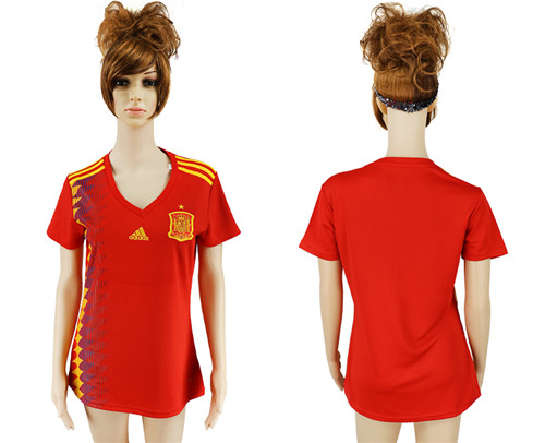 Spain Home Women 2018 FIFA World Cup Soccer Jersey