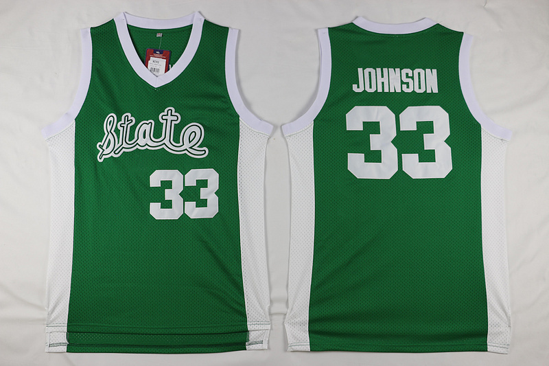 Spartans 33 Magic Johnson Green Throwback Basketball Stitched NCAA Jersey