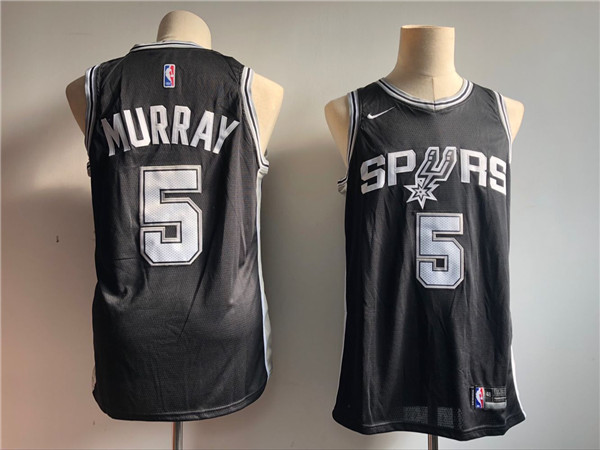 Spurs 5 Dejounte Murray Black  Swingman Jersey