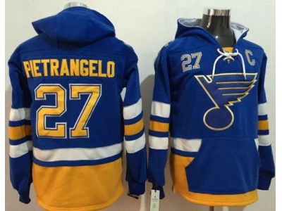St Louis Blues 27 Alex Pietrangelo Light Blue Name Number Pullover NHL Hoodie