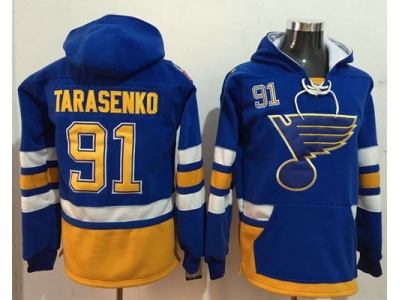 St Louis Blues 91 Vladimir Tarasenko Light Blue Name Number Pullover NHL Hoodie