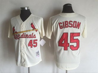 St. Louis Cardinals Mens Jerseys 45 Bob Gibson Throwback Baseball Jersey