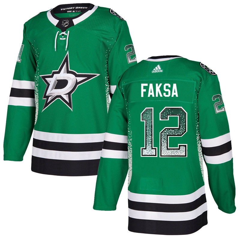 Stars 12 Radek Faksa Green Drift Fashion  Jersey