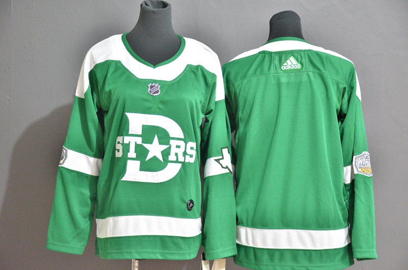 Stars Blank Green Women 2020 Winter Classic Adidas Jersey