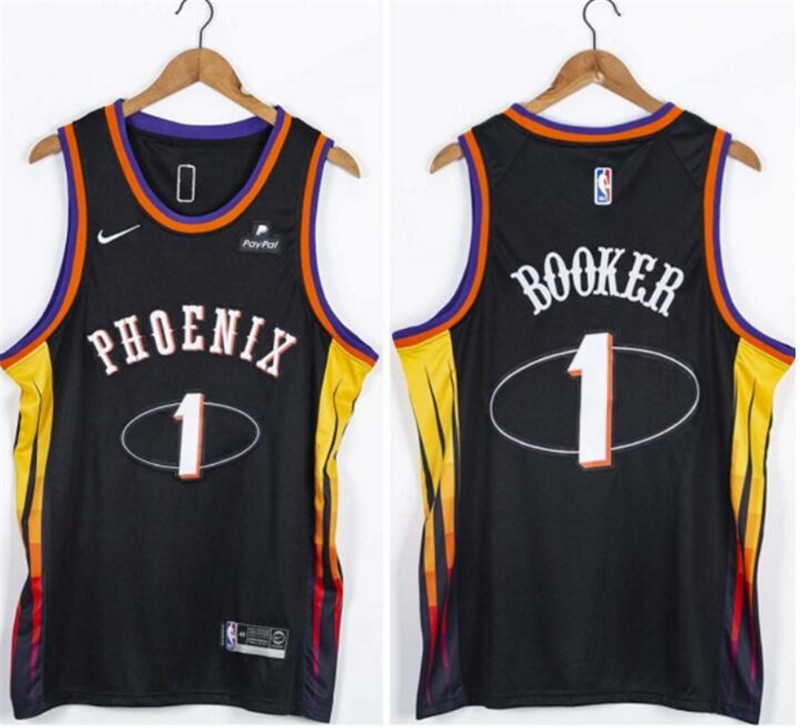 Suns 1 Devin Booker Black Nike Swingman Jersey