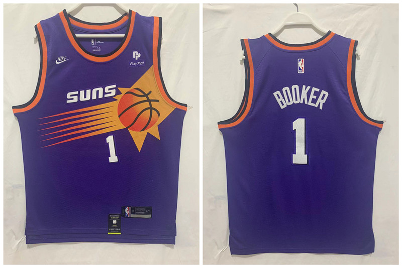 Suns 1 Devin Booker Purple 2022 23 Swingman Jersey