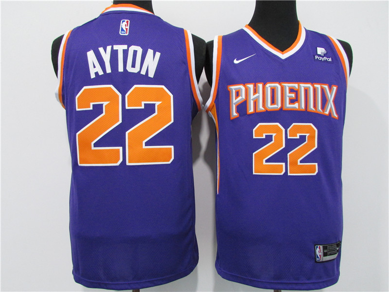 Suns 22 Deandre Ayton Purple Nike 2021 City Edition Swingman Jersey