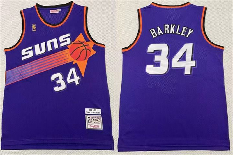 Suns 34 Charles Barkley Purple 1992 93 Hardwood Classics Jersey