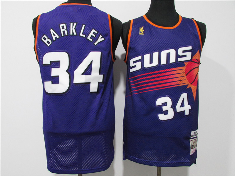 Suns 34 Charles Barkley Purple Hardwood Classics Jersey