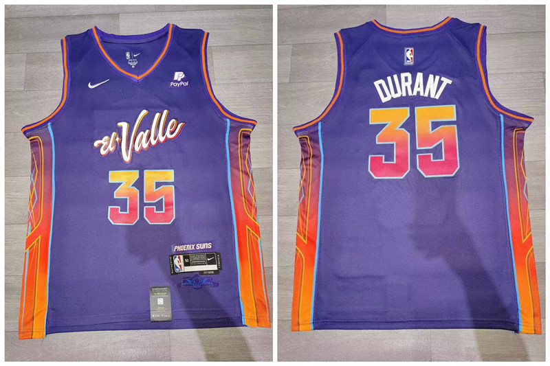 Suns 35 Kevin Durant Purple Nike 2023 24 City Edition Swingman Jersey