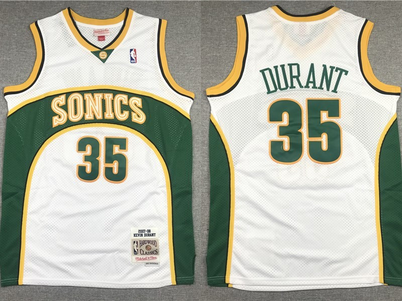 SuperSonics 35 Kevin Durant Green 2007 08 Hardwood Classics Jersey