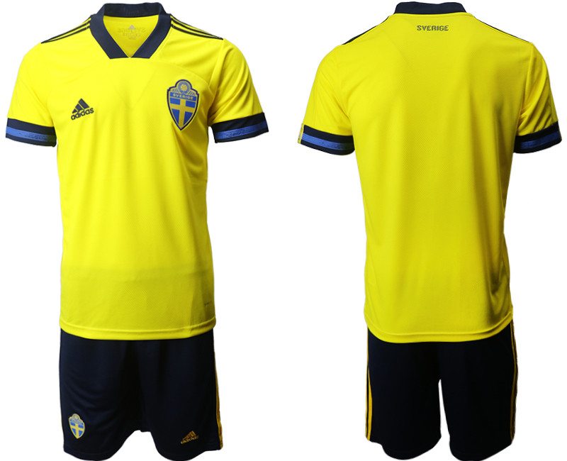 Sweden Home UEFA Euro 2020 Soccer Jersey