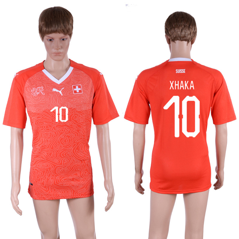 Switzerland 10 XHAKA Home 2018 FIFA World Cup Thailand Soccer Jersey