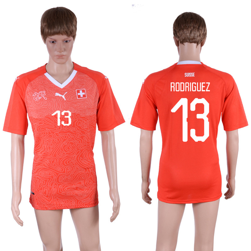 Switzerland 13 ROORIGUEZ Home 2018 FIFA World Cup Thailand Soccer Jersey