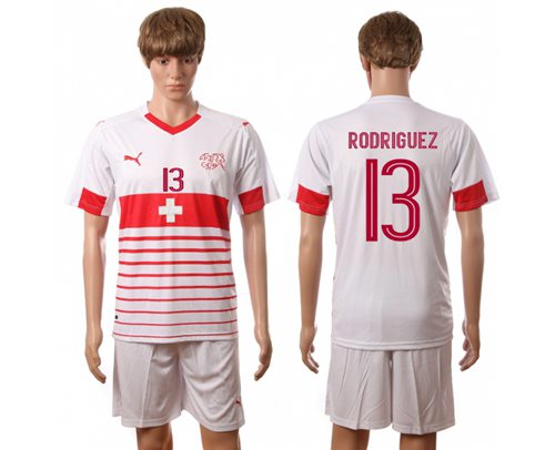 Switzerland 13 Rodriguez Away Soccer Country Jersey
