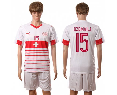 Switzerland 15 Dzemaili Away Soccer Country Jersey