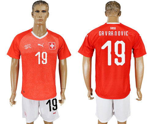 Switzerland 19 GAVRANOVIC Home 2018 FIFA World Cup Soccer Jersey