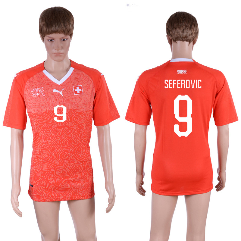 Switzerland 9 SEFEROVIC Home 2018 FIFA World Cup Thailand Soccer Jersey