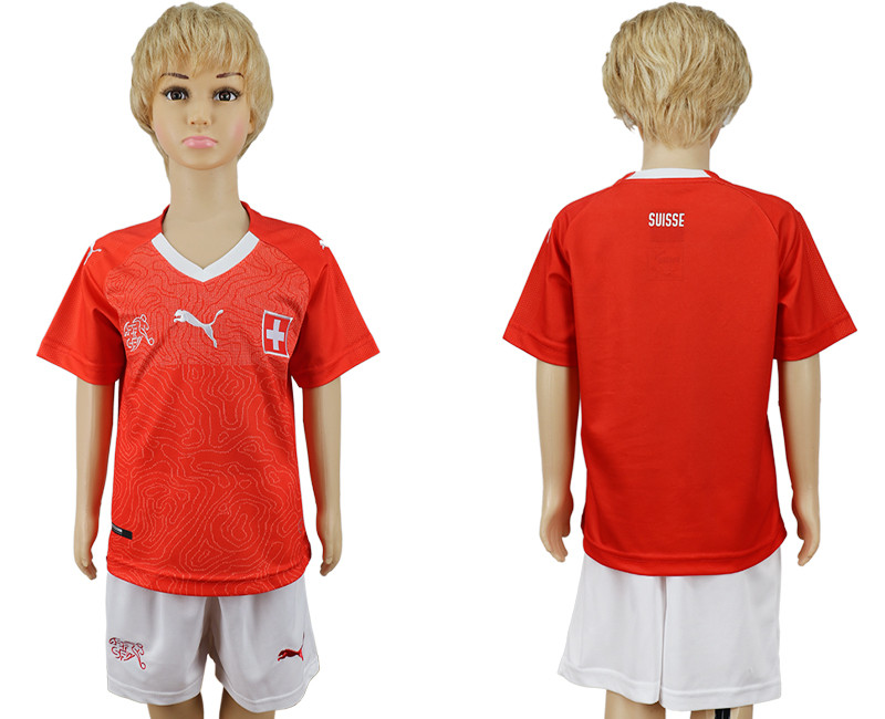 Switzerland Home Youth 2018 FIFA World Cup Soccer Jersey