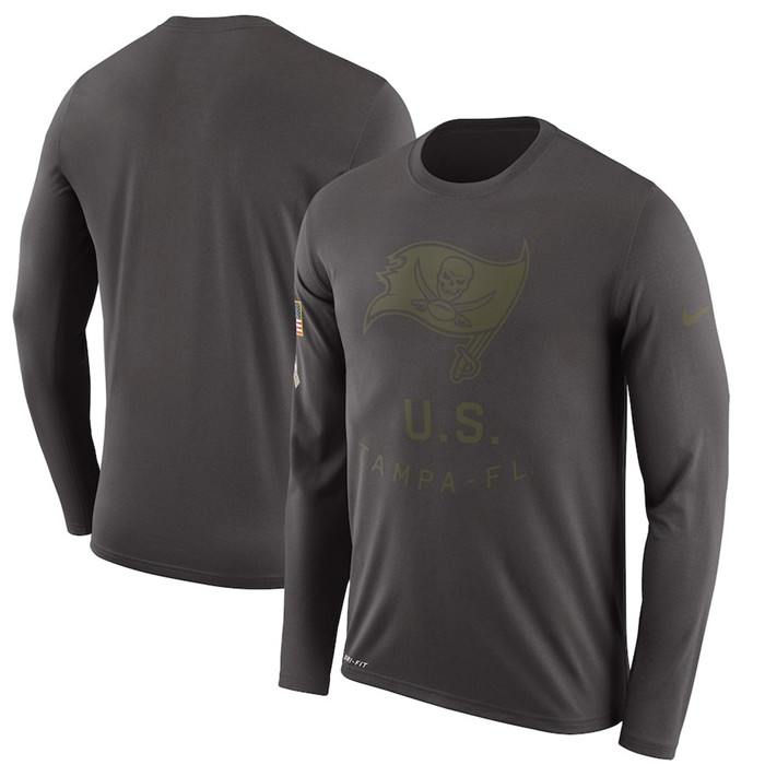 Tampa Bay Buccaneers  Salute to Service Sideline Legend Performance Long Sleeve T Shirt Pewete