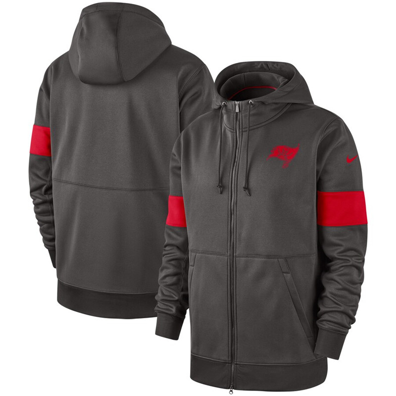 Tampa Bay Buccaneers Nike Sideline Performance Full Zip Hoodie Pewter