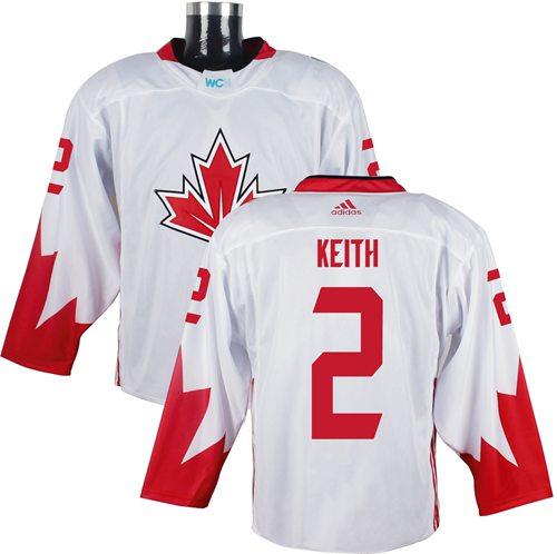 Team Canada 2 Duncan Keith White 2016 World Cup Stitched NHL Jersey