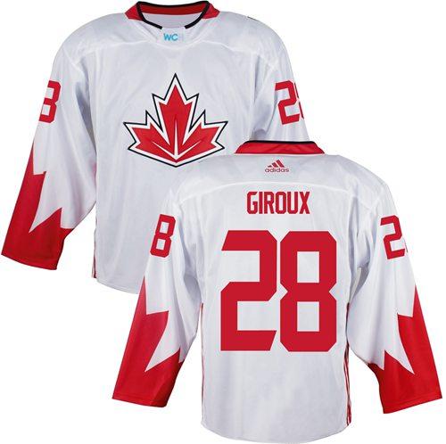Team Canada 28 Claude Giroux White 2016 World Cup Stitched NHL Jersey