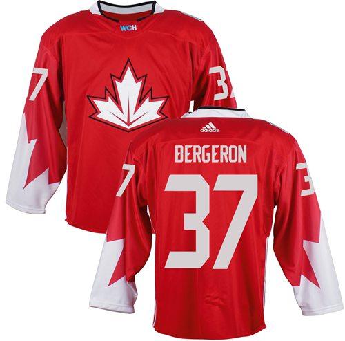 Team Canada 37 Patrice Bergeron Red 2016 World Cup Stitched NHL Jersey