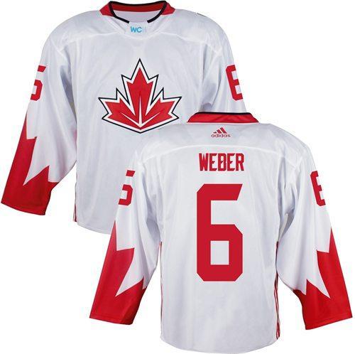 Team Canada 6 Shea Weber White 2016 World Cup Stitched NHL Jersey