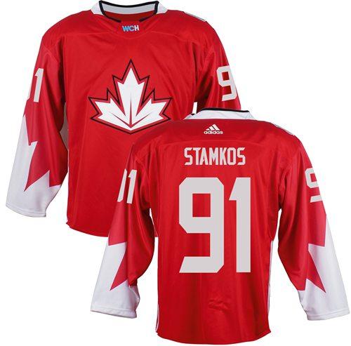 Team Canada 91 Steven Stamkos Red 2016 World Cup Stitched NHL Jersey