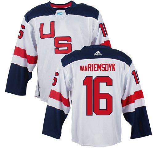 Team USA 16 James van Riemsdyk White 2016 World Cup Stitched NHL Jersey