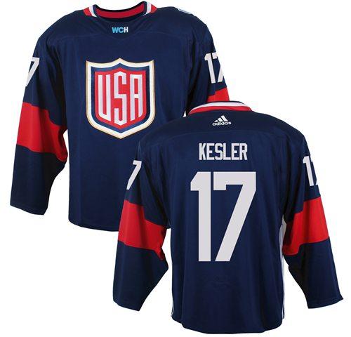 Team USA 17 Ryan Kesler Navy Blue 2016 World Cup Stitched NHL Jersey