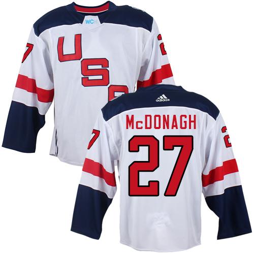 Team USA 27 Ryan McDonagh White 2016 World Cup Stitched NHL Jersey