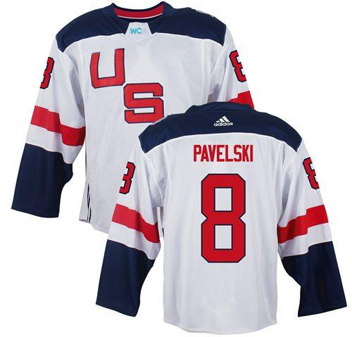 Team USA 8 Joe Pavelski White 2016 World Cup Stitched NHL Jersey