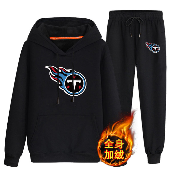 Tennessee Titans Black Plus Velvet Pullover Hoodie & Pant