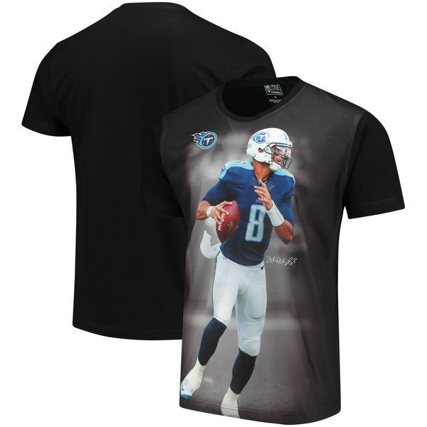 Tennessee Titans Marcus Mariota NFL Pro Line by Fanatics Branded NFL Player Sublimated Graphic T Shirt Black