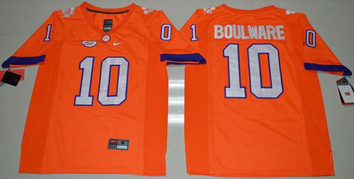 Tigers 10 Ben Boulware Orange Limited Stitched NCAA Jersey