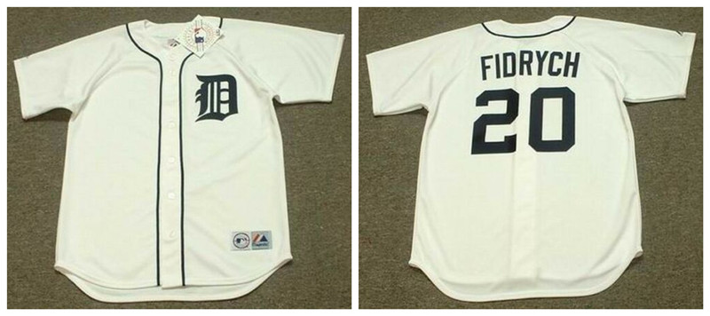 Tigers 20 Mark Fidrych White 1976's Throwback Cool Base Jersey