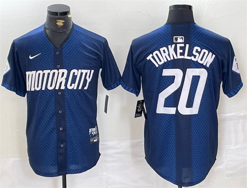 Tigers 20 Spencer Torkelson Navy Nike 2024 City Connect Cool Base Jersey