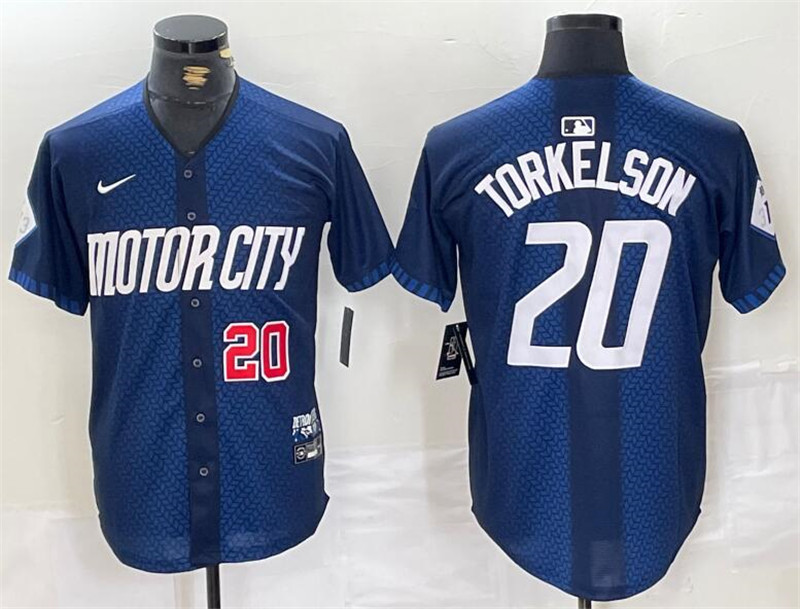 Tigers 20 Spencer Torkelson Number Navy Nike 2024 City Connect Cool Base Jersey