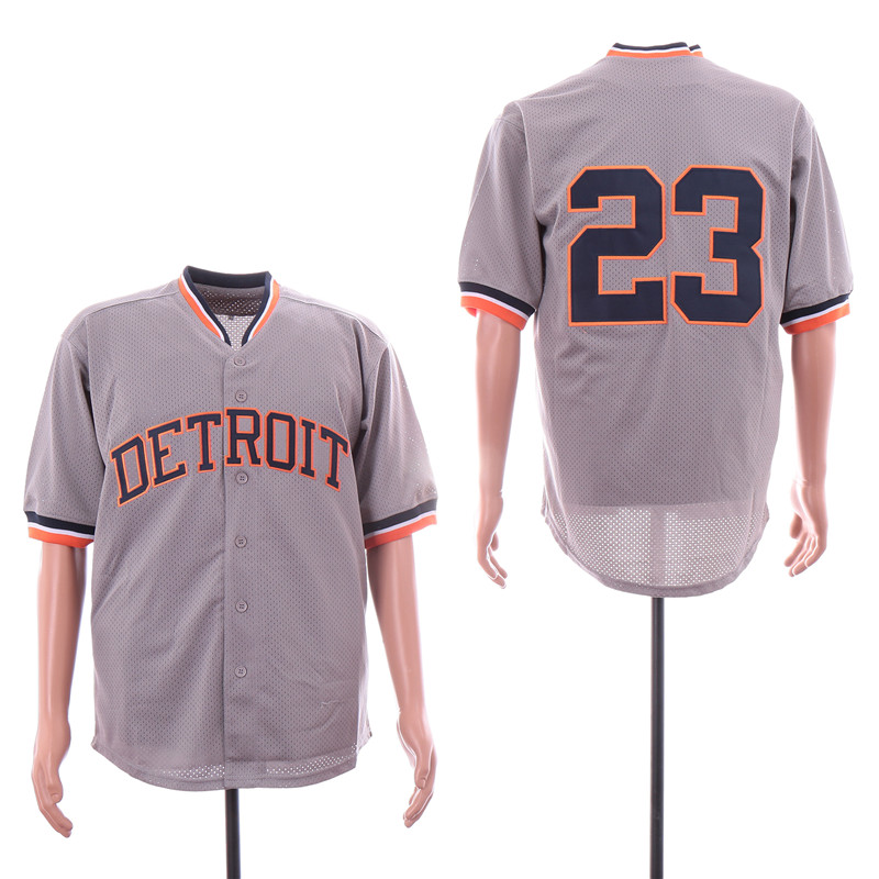 Tigers 23 Kirk Gibson Gray BP Jersey